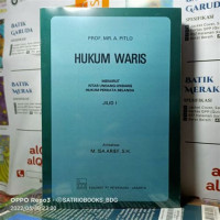Hukum Waris : menurut Undang-undang Hukum perdata belanda jilid 1 / A. Pitlo